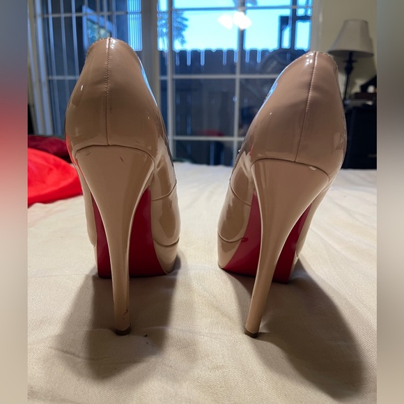 Christian Louboutin Peep Toe Leather Pumps - Picture 5 of 8